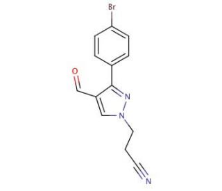 3-[3-(4-bromophenyl)-4-formyl-1H-pyrazol-1-yl]propanenitrile - chemical structure image
