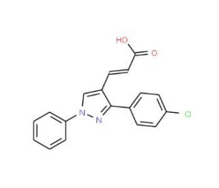 3-[3-(4-Chloro-phenyl)-1-phenyl-1H-pyrazol-4-yl]-acrylic acid (CAS 55432-14-9) - chemical structure image