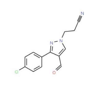 3-[3-(4-chlorophenyl)-4-formyl-1H-pyrazol-1-yl]propanenitrile - chemical structure image