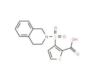 3-(3,4-dihydroisoquinolin-2(1H)-ylsulfonyl)thiophene-2-carboxylic acid - chemical structure image
