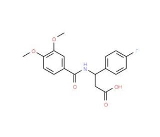 3-(3,4-Dimethoxy-benzoylamino)-3-(4-fluoro-phenyl)-propionic acid (CAS 332052-63-8) - chemical structure image