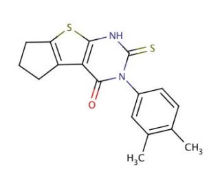 3-(3,4-dimethylphenyl)-2-mercapto-3,5,6,7-tetrahydro-4H-cyclopenta[4,5]thieno[2,3-d]pyrimidin-4-one - chemical structure imag