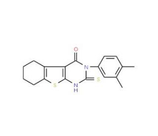 3-(3,4-dimethylphenyl)-2-mercapto-5,6,7,8-tetrahydro[1]benzothieno[2,3-d]pyrimidin-4(3H)-one - chemical structure image