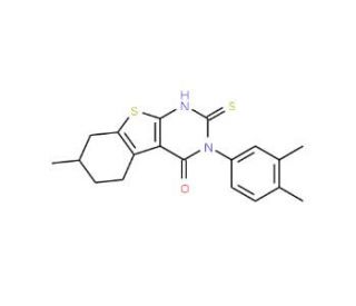 3-(3,4-dimethylphenyl)-2-mercapto-7-methyl-5,6,7,8-tetrahydro[1]benzothieno[2,3-d]pyrimidin-4(3H)-one - chemical structure im