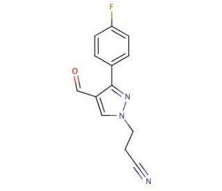 3-[3-(4-fluorophenyl)-4-formyl-1H-pyrazol-1-yl]propanenitrile - chemical structure image