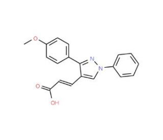3-[3-(4-Methoxy-phenyl)-1-phenyl-1H-pyrazol-4-yl]-acrylic acid (CAS 108446-75-9) - chemical structure image