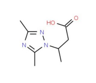 3-(3,5-Dimethyl-[1,2,4]triazol-1-yl)-butyric acid - chemical structure image