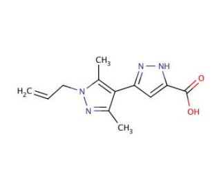 3-[3,5-dimethyl-1-(prop-2-en-1-yl)-1H-pyrazol-4-yl]-1H-pyrazole-5-carboxylic acid - chemical structure image