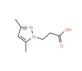3-(3,5-dimethyl-1H-pyrazol-1-yl)propanoic acid (CAS 72145-01-8) - chemical structure image