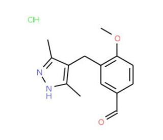 3-(3,5-Dimethyl-1H-pyrazol-4-ylmethyl)-4-methoxy-benzaldehyde hydrochloride - chemical structure image