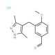 3-(3,5-Dimethyl-1H-pyrazol-4-ylmethyl)-4-methoxy-benzaldehyde hydrochloride - chemical structure image