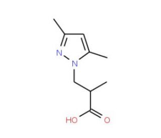 3-(3,5-Dimethyl-pyrazol-1-yl)-2-methyl-propionic acid (CAS 436086-92-9) - chemical structure image