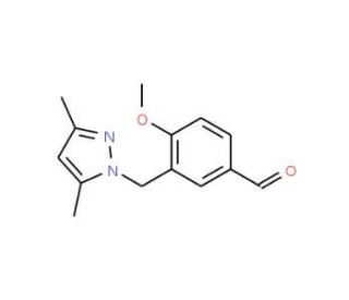 3-(3,5-Dimethyl-pyrazol-1-ylmethyl)-4-methoxy-benzaldehyde (CAS 436086-91-8) - chemical structure image