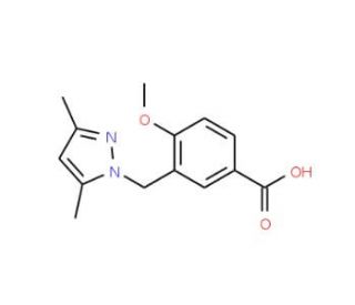 3-(3,5-Dimethyl-pyrazol-1-ylmethyl)-4-methoxy-benzoic acid - chemical structure image