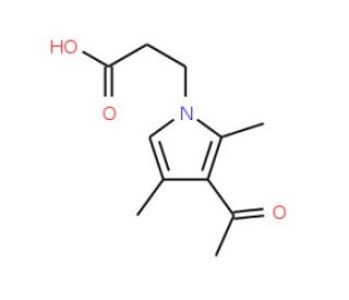 3-(3-Acetyl-2,4-dimethyl-pyrrol-1-yl)-propionicacid - chemical structure image
