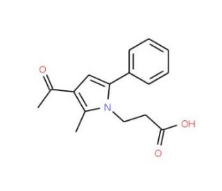 3-(3-Acetyl-2-methyl-5-phenyl-1H-pyrrol-1-yl)-propanoic acid - chemical structure image