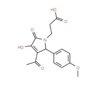 3-[3-Acetyl-4-hydroxy-2-(4-methoxy-phenyl)-5-oxo-2,5-dihydro-pyrrol-1-yl]-propionic acid (CAS 370584-35-3) - chemical structu