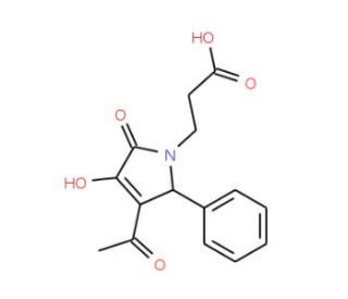 3-(3-Acetyl-4-hydroxy-5-oxo-2-phenyl-2,5-dihydro-pyrrol-1-yl)-propionic acid - chemical structure image