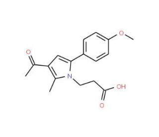 3-[3-Acetyl-5-(4-methoxyphenyl)-2-methyl-1H-pyrrol-1-yl]propanoic acid - chemical structure image