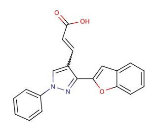 3-(3-Benzofuran-2-yl-1-phenyl-1H-pyrazol-4-yl)-acrylic acid - chemical structure image