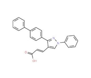 3-(3-Biphenyl-4-yl-1-phenyl-1H-pyrazol-4-yl)-acrylic acid (CAS 108446-76-0) - chemical structure image
