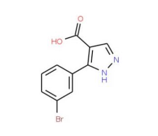 3-(3-Bromophenyl)-1H-pyrazole-4-carboxylic acid (CAS 879996-70-0) - chemical structure image