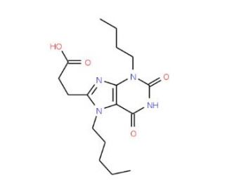 3-(3-Butyl-2,6-dioxo-7-pentyl-2,3,6,7-tetrahydro-1H-purin-8-yl)-propionic acid - chemical structure image