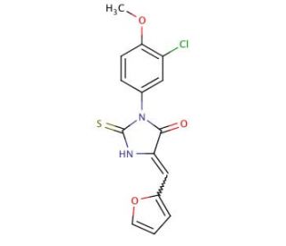 3-(3-Chloro-4-methoxy-phenyl)-5-furan-2-ylmethylene-2-thioxo-imidazolidin-4-one - chemical structure image