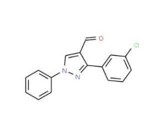 3-(3-Chloro-phenyl)-1-phenyl-1H-pyrazole-4-carbaldehyde (CAS 36640-43-4) - chemical structure image