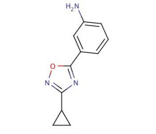 3-(3-cyclopropyl-1,2,4-oxadiazol-5-yl)aniline - chemical structure image