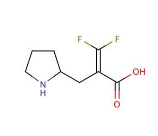 3,3-Difluoro-2-(2-pyrrolidinylmethyl)acrylic acid (CAS 870703-86-9) - chemical structure image