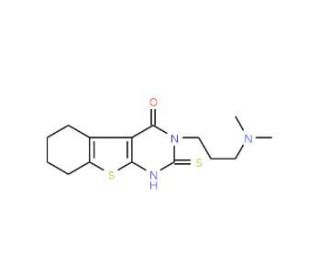 3-[3-(dimethylamino)propyl]-2-mercapto-5,6,7,8-tetrahydro[1]benzothieno[2,3-d]pyrimidin-4(3H)-one - chemical structure image