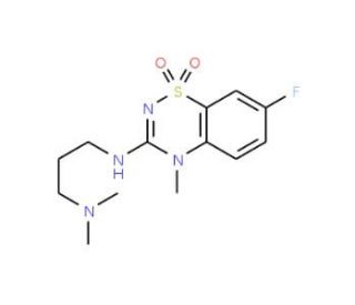 3-[3-(Dimethylamino)propylamino]-7-fluoro-4-methyl-4H-1,2,4-benzothiadiazin-1,1-dioxide - chemical structure image