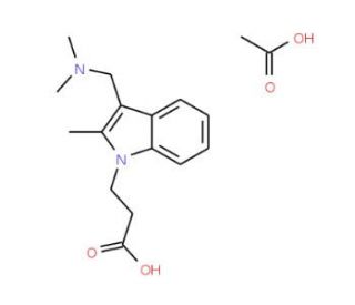 3-(3-Dimethylaminomethyl-2-methyl-indol-1-yl)-propionic acid acetate - chemical structure image