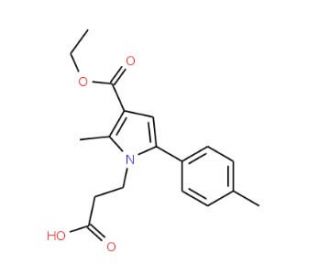 3-[3-(Ethoxycarbonyl)-2-methyl-5-(4-methylphenyl)-1H-pyrrol-1-yl]propanoic acid - chemical structure image