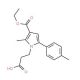 3-[3-(Ethoxycarbonyl)-2-methyl-5-(4-methylphenyl)-1H-pyrrol-1-yl]propanoic acid - chemical structure image
