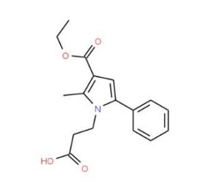 3-[3-(Ethoxycarbonyl)-2-methyl-5-phenyl-1H-pyrrol-1-yl]propanoic acid - chemical structure image
