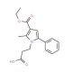 3-[3-(Ethoxycarbonyl)-2-methyl-5-phenyl-1H-pyrrol-1-yl]propanoic acid - chemical structure image