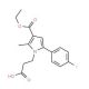 3-[3-(Ethoxycarbonyl)-5-(4-fluorophenyl)-2-methyl-1H-pyrrol-1-yl]propanoic acid - chemical structure image