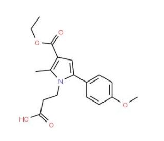 3-[3-(Ethoxycarbonyl)-5-(4-methoxyphenyl)-2-methyl-1H-pyrrol-1-yl]propanoic acid - chemical structure image