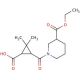 3-{[3-(Ethoxycarbonyl)piperidin-1-yl]carbonyl}-2,2-dimethylcyclopropanecarboxylic acid (CAS 1186647-30-2) - chemical structur