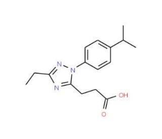 3-[3-Ethyl-1-(4-isopropylphenyl)-1H-1,2,4-triazol-5-yl]propanoic acid - chemical structure image
