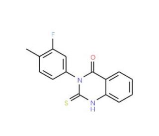 3-(3-fluoro-4-methylphenyl)-2-mercaptoquinazolin-4(3H)-one (CAS 1512-75-0) - chemical structure image