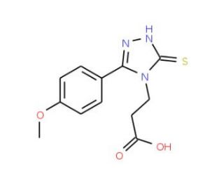 3-[3-mercapto-5-(4-methoxyphenyl)-4H-1,2,4-triazol-4-yl]propanoic acid - chemical structure image