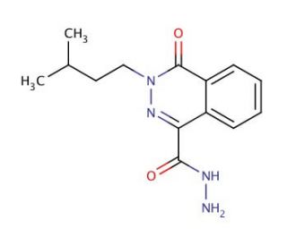 3-(3-Methyl-butyl)-4-oxo-3,4-dihydro-phthalazine-1-carboxylic acid hydrazide - chemical structure image