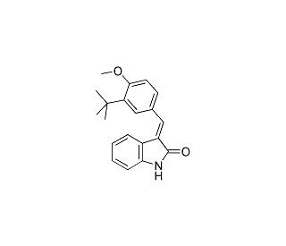 3-(3-tert-Butyl-4-methoxybenzylidenyl)indolin-2-one (CAS 293302-19-9) - chemical structure image