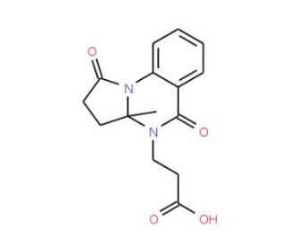 3-(3a-methyl-1,5-dioxo-1,2,3,3a-tetrahydropyrrolo[1,2-a]quinazolin-4(5H)-yl)propanoic acid - chemical structure image