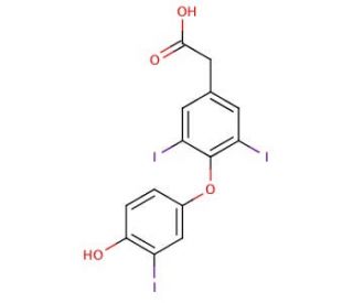 3,3&prime;,5-Triiodothyroacetic acid (CAS 51-24-1) - chemical structure image