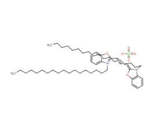 3,3&prime;-Dioctadecyloxacarbocyanine perchlorate (CAS 34215-57-1) - chemical structure image 