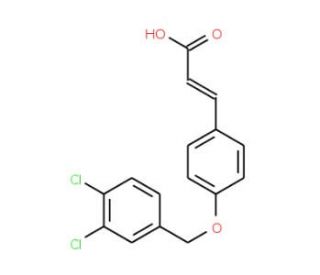 3-{4-[(3,4-Dichlorobenzyl)oxy]phenyl}acrylic acid (CAS 175136-15-9) - chemical structure image